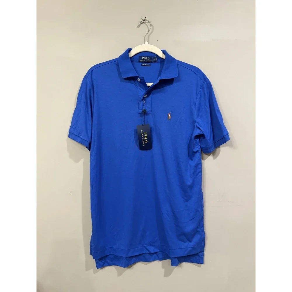 NWT Polo Ralph Lauren Shirt Size S Blue Soft Touch Pima Cotton  Polo